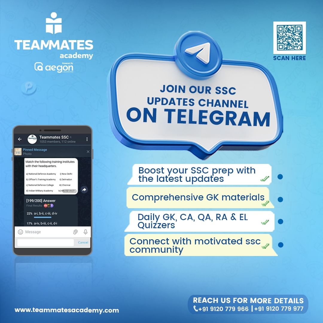 CRACK SSC IN YOUR FIRST ATTEMPT! Join our Telegram channel for SSC updates.