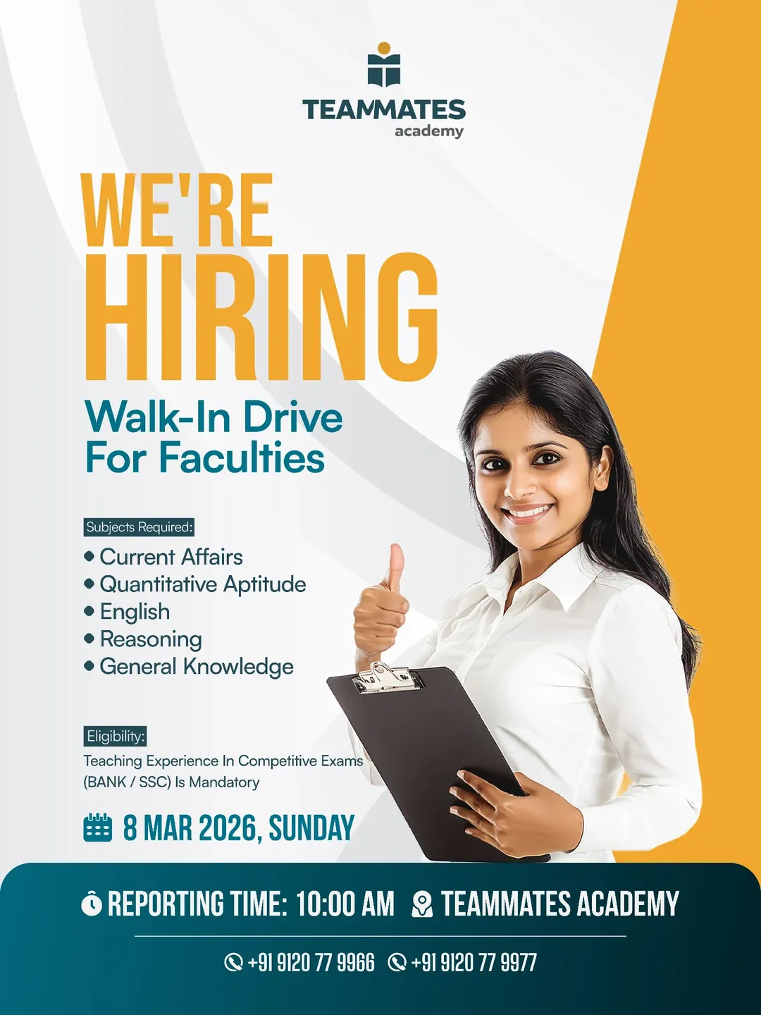 Walk-In Drive for Faculties | We’re Hiring